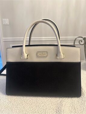 kate spade Black & White Two-Tone Satchel 8/10 new